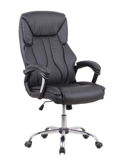 Kingston High Back Executive Black Leather Office Chair with Arms