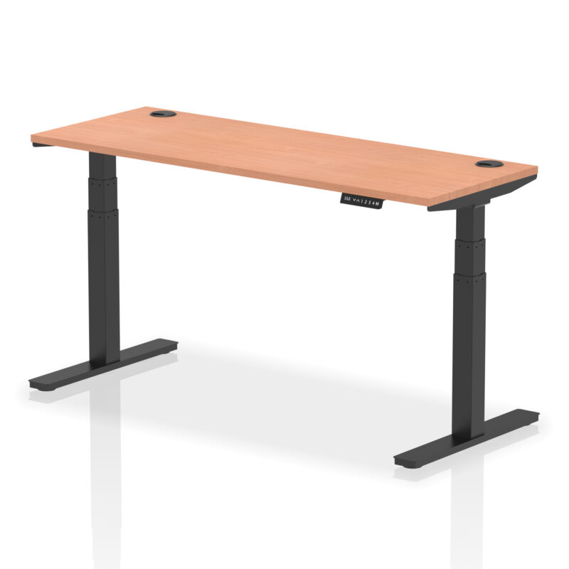 Breeze Height Adjustable Slimline Desk With Cable Ports - Image 73