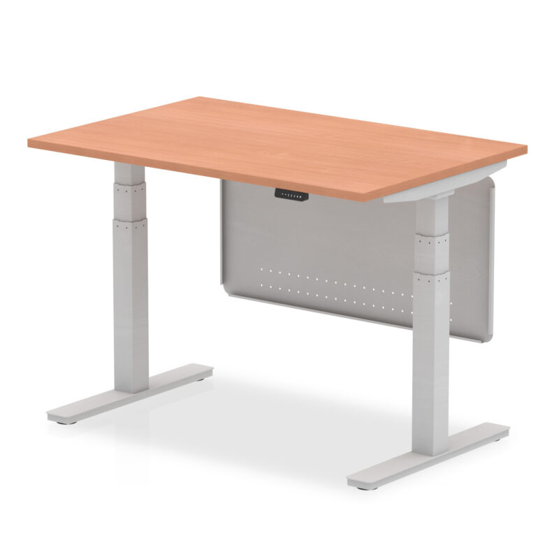 Breeze Height Adjustable Desk without Cable Ports with Steel Modesty Panel - Image 2