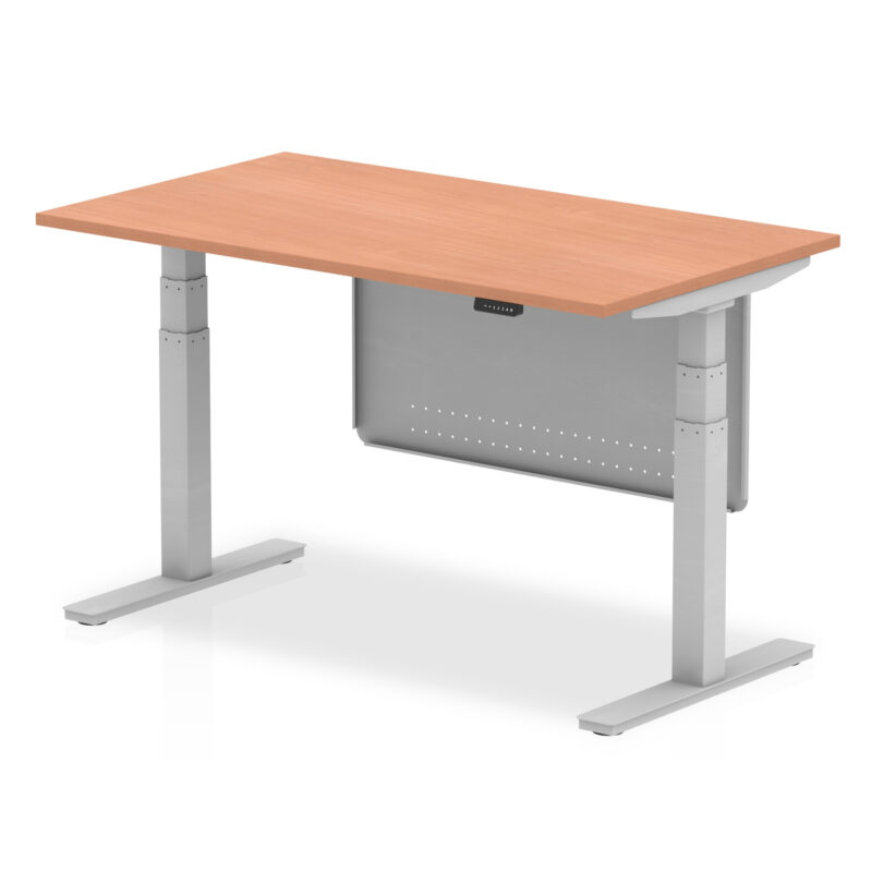 Breeze Height Adjustable Desk without Cable Ports with Steel Modesty Panel - Image 20