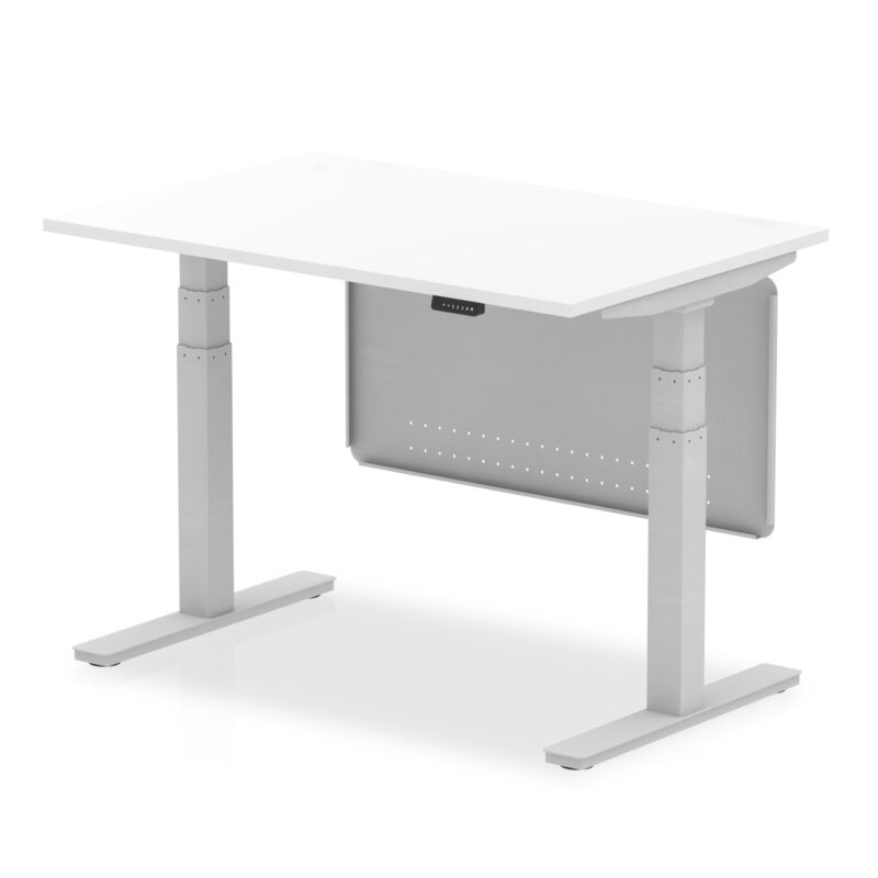 Breeze Height Adjustable Desk without Cable Ports with Steel Modesty Panel - Image 17