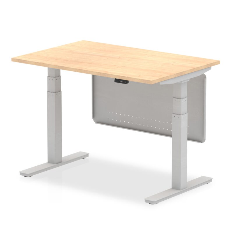 Breeze Height Adjustable Desk without Cable Ports with Steel Modesty Panel - Image 8