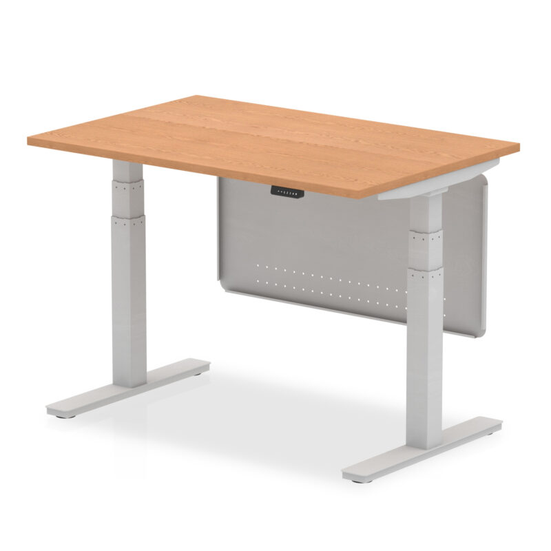 Breeze Height Adjustable Desk without Cable Ports with Steel Modesty Panel - Image 11