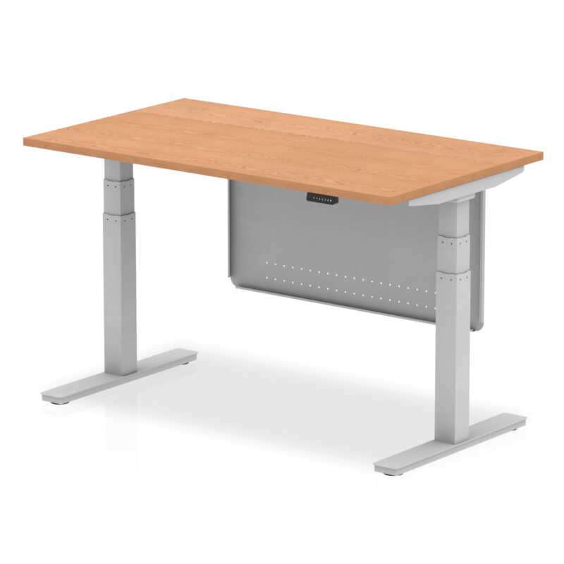 Breeze Height Adjustable Desk without Cable Ports with Steel Modesty Panel - Image 29