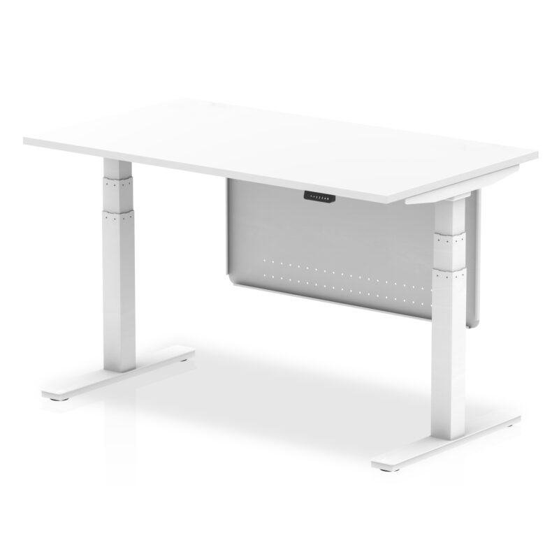 Breeze Height Adjustable Desk without Cable Ports with Steel Modesty Panel - Image 36