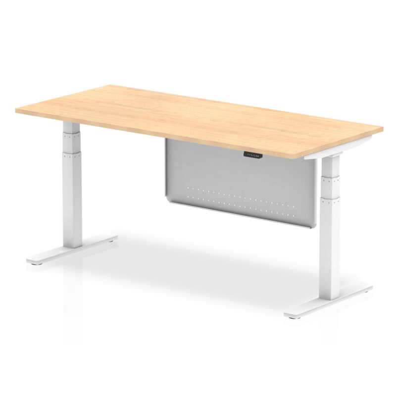 Breeze Height Adjustable Desk without Cable Ports with Steel Modesty Panel - Image 63