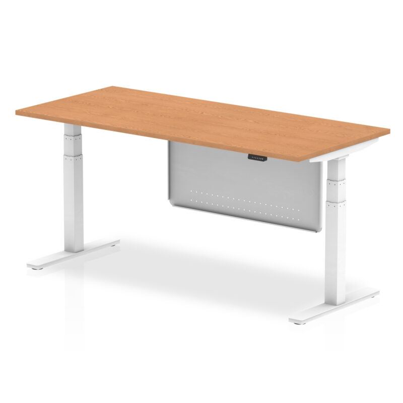 Breeze Height Adjustable Desk without Cable Ports with Steel Modesty Panel - Image 66