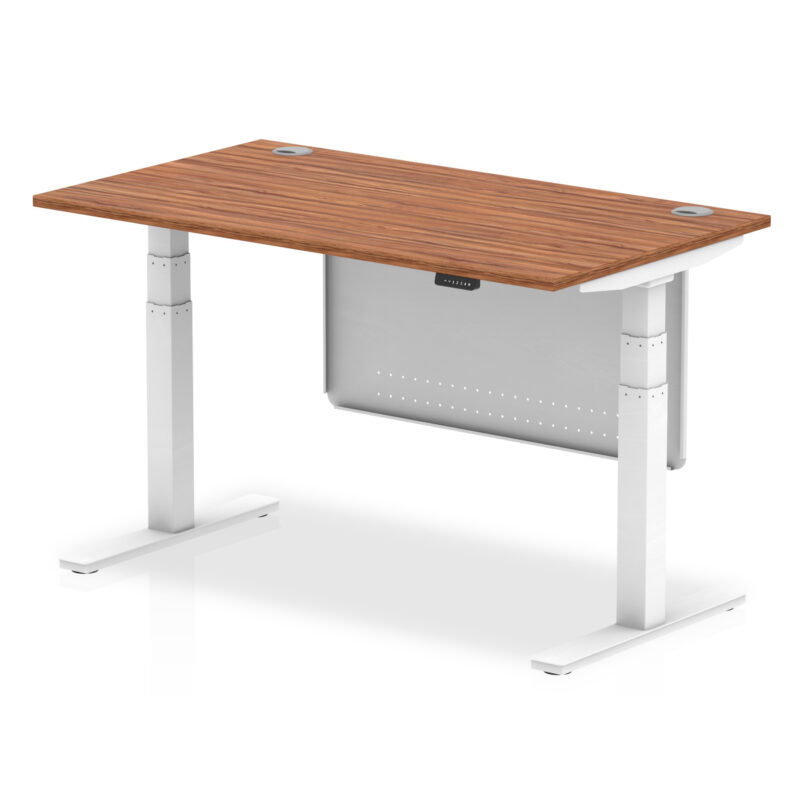 Breeze Height Adjustable Desk With Cable Ports With Steel Modesty Panel - Image 33