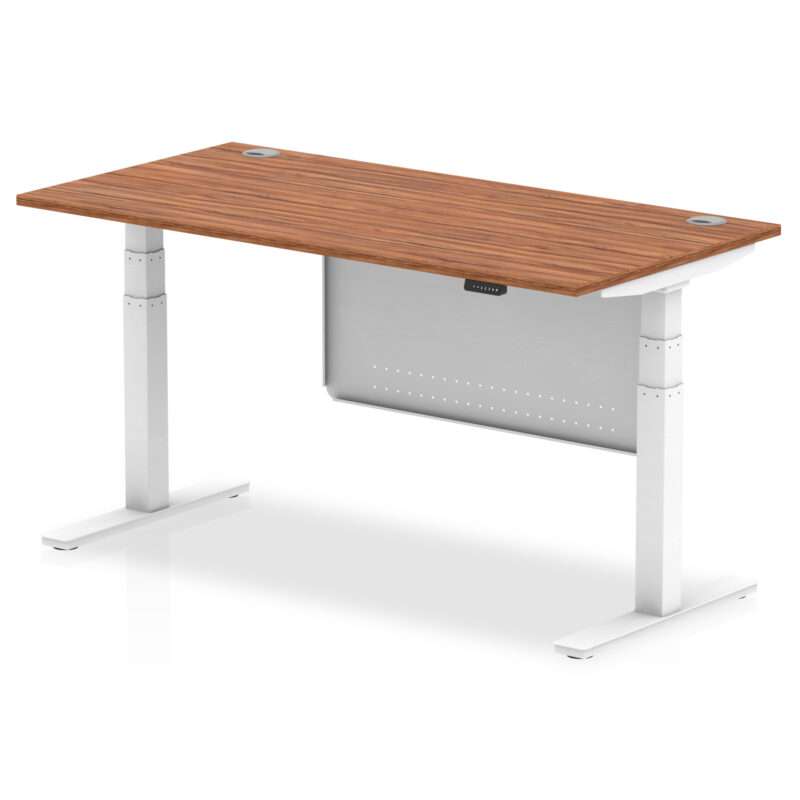 Breeze Height Adjustable Desk With Cable Ports With Steel Modesty Panel - Image 51