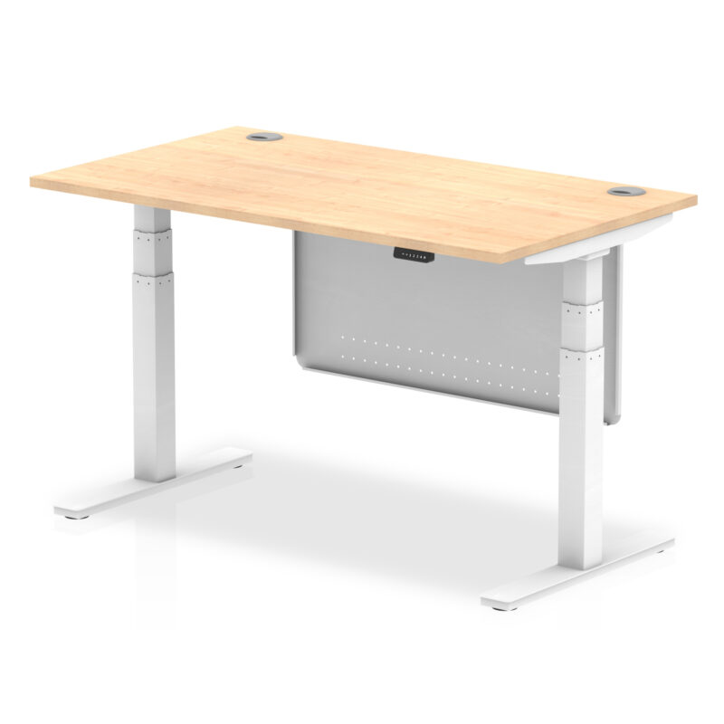 Breeze Height Adjustable Desk With Cable Ports With Steel Modesty Panel - Image 27