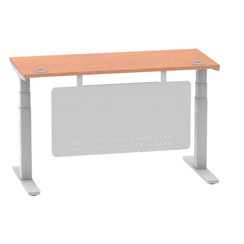 Breeze Height Adjustable Slimline Desk With Cable Ports With Steel Modesty Panel - Image 30
