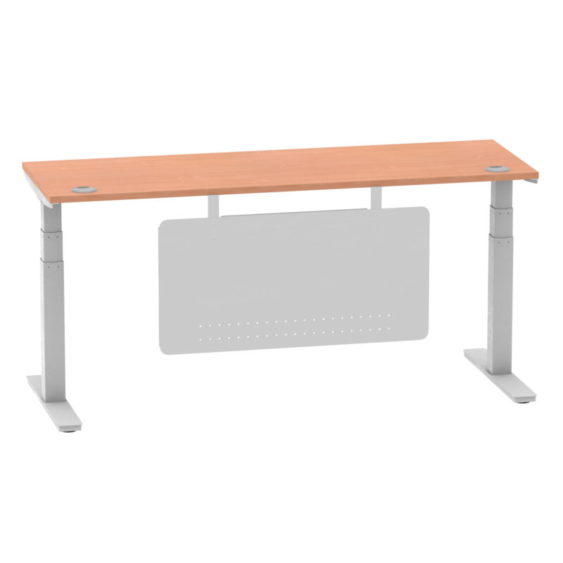 Breeze Height Adjustable Slimline Desk With Cable Ports With Steel Modesty Panel - Image 192