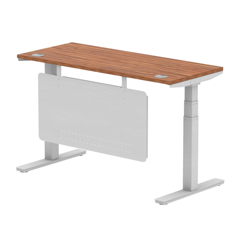 Breeze Height Adjustable Slimline Desk With Cable Ports With Steel Modesty Panel - Image 55