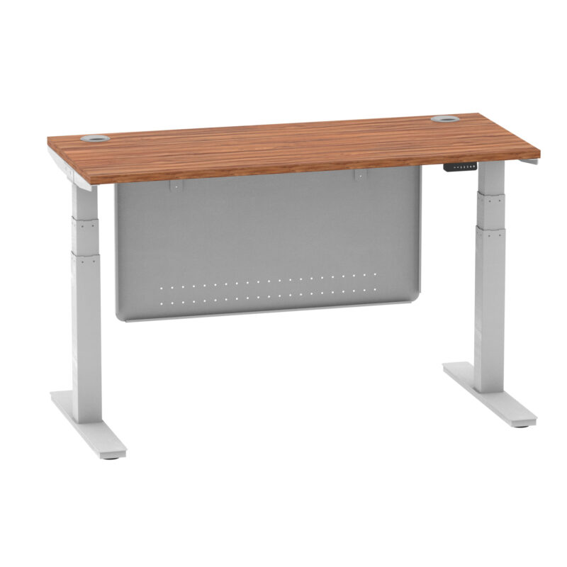 Breeze Height Adjustable Slimline Desk With Cable Ports With Steel Modesty Panel - Image 58