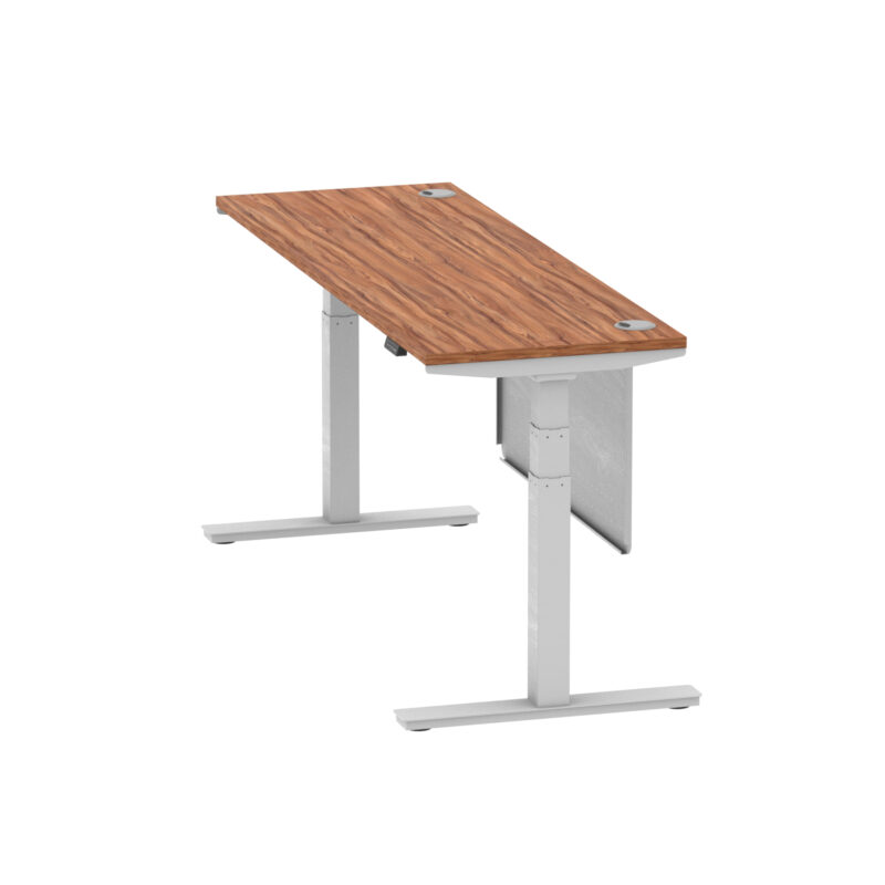 Breeze Height Adjustable Slimline Desk With Cable Ports With Steel Modesty Panel - Image 214