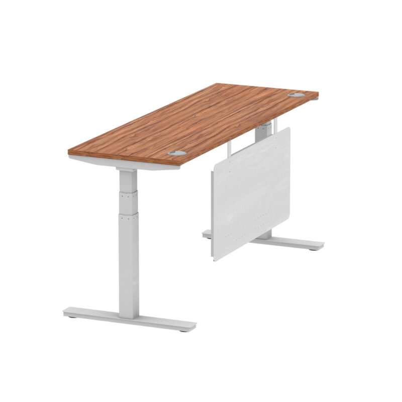 Breeze Height Adjustable Slimline Desk With Cable Ports With Steel Modesty Panel - Image 215