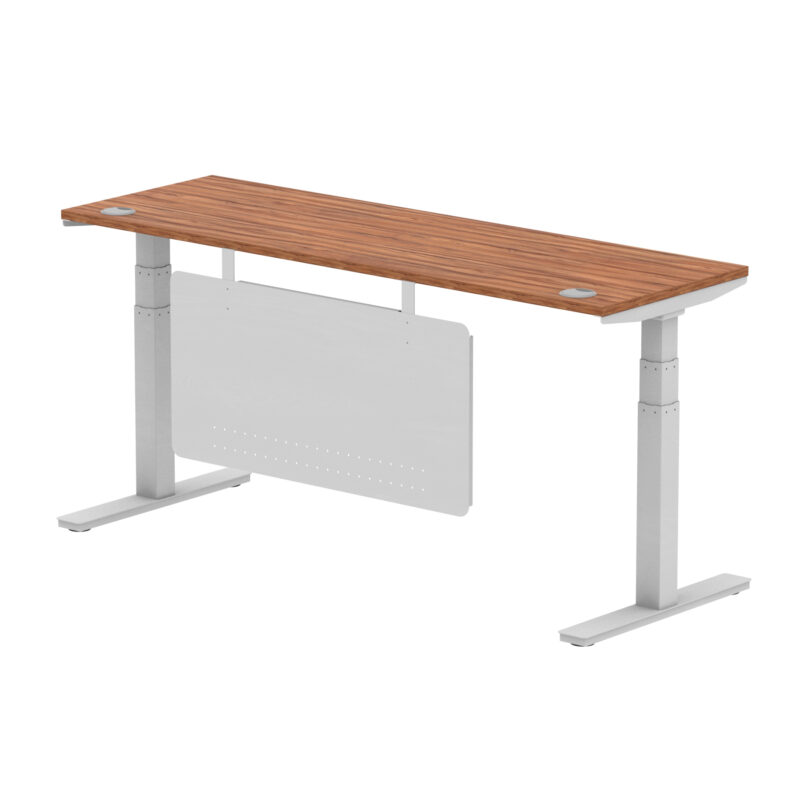 Breeze Height Adjustable Slimline Desk With Cable Ports With Steel Modesty Panel - Image 217