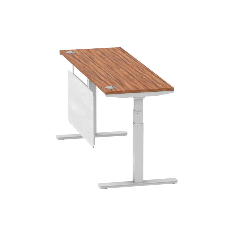 Breeze Height Adjustable Slimline Desk With Cable Ports With Steel Modesty Panel - Image 218