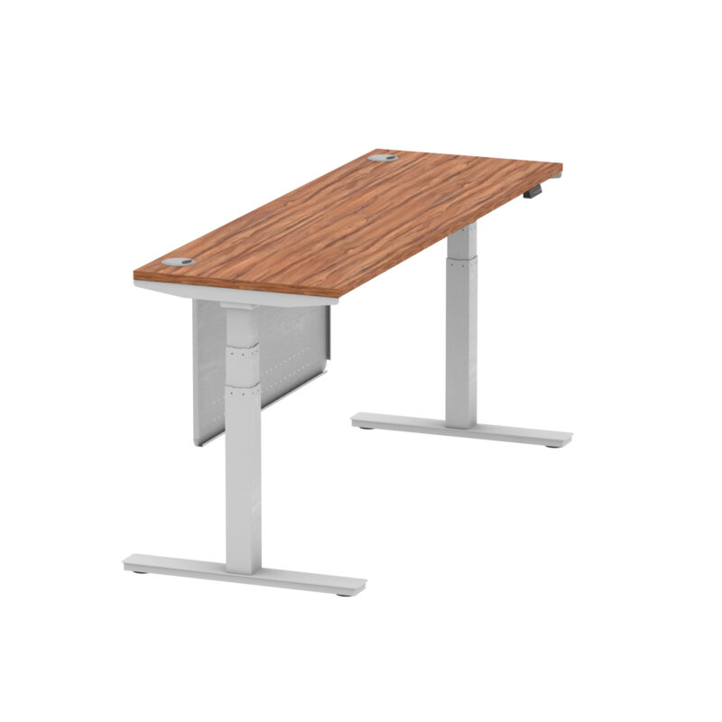 Breeze Height Adjustable Slimline Desk With Cable Ports With Steel Modesty Panel - Image 219