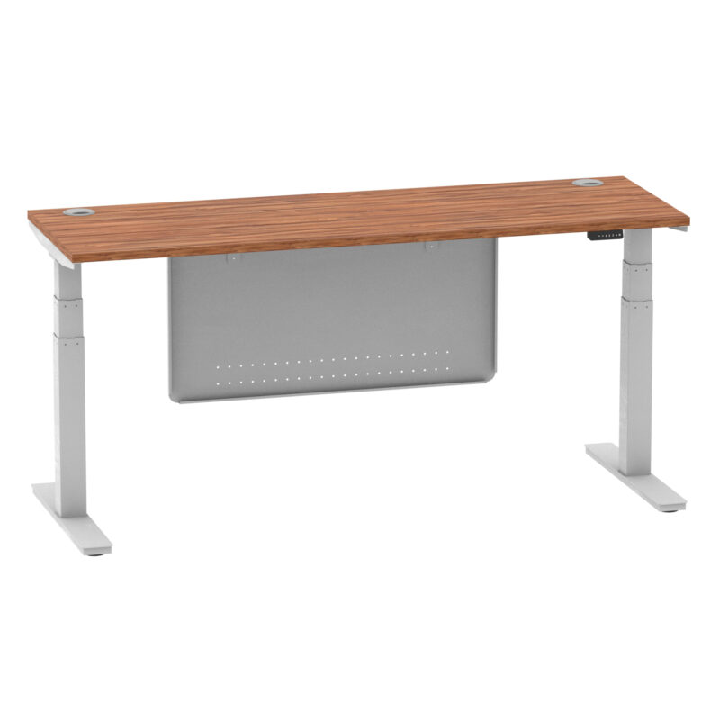 Breeze Height Adjustable Slimline Desk With Cable Ports With Steel Modesty Panel - Image 220