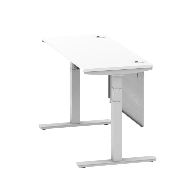 Breeze Height Adjustable Slimline Desk With Cable Ports With Steel Modesty Panel - Image 76
