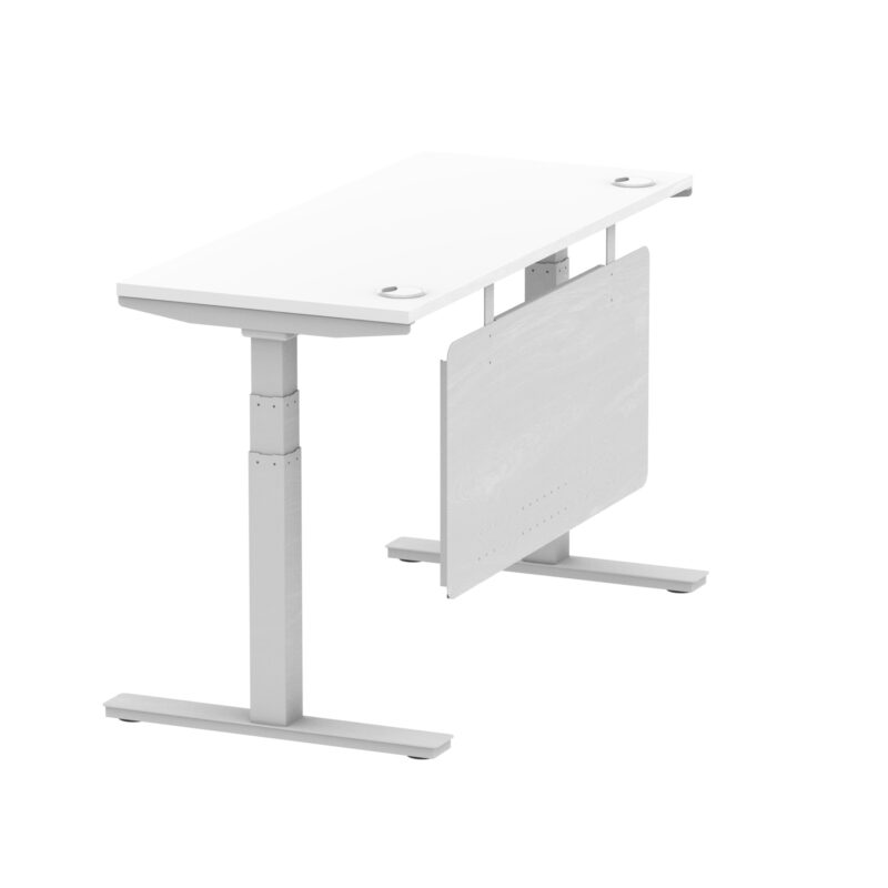 Breeze Height Adjustable Slimline Desk With Cable Ports With Steel Modesty Panel - Image 77
