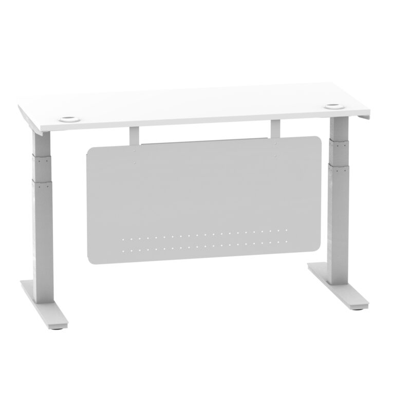 Breeze Height Adjustable Slimline Desk With Cable Ports With Steel Modesty Panel - Image 78