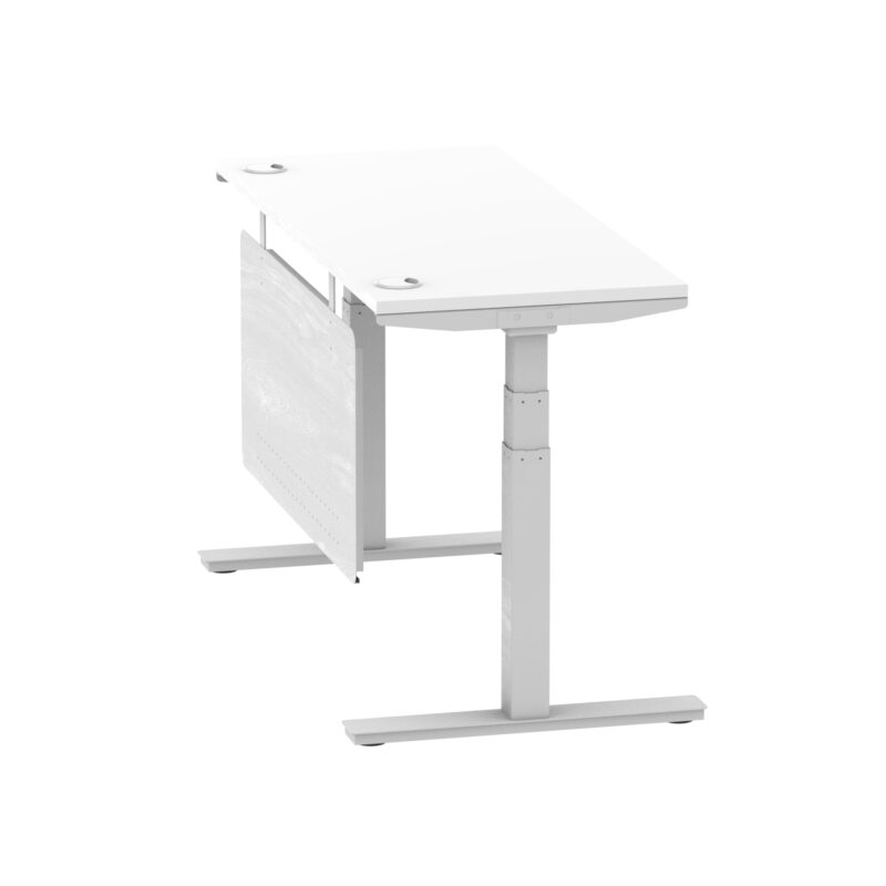 Breeze Height Adjustable Slimline Desk With Cable Ports With Steel Modesty Panel - Image 80
