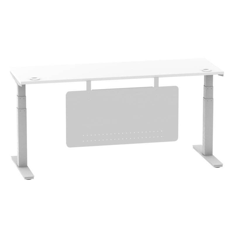 Breeze Height Adjustable Slimline Desk With Cable Ports With Steel Modesty Panel - Image 240