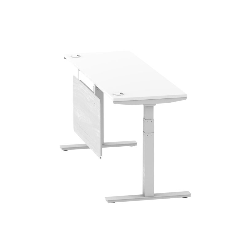 Breeze Height Adjustable Slimline Desk With Cable Ports With Steel Modesty Panel - Image 242