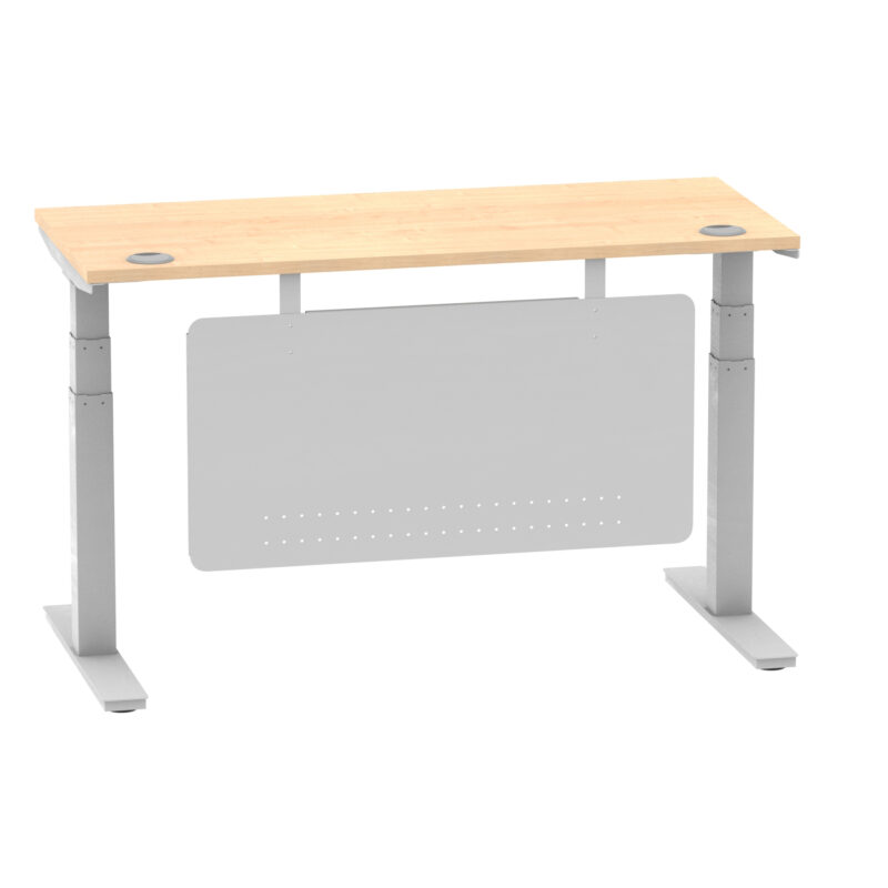 Breeze Height Adjustable Slimline Desk With Cable Ports With Steel Modesty Panel - Image 102