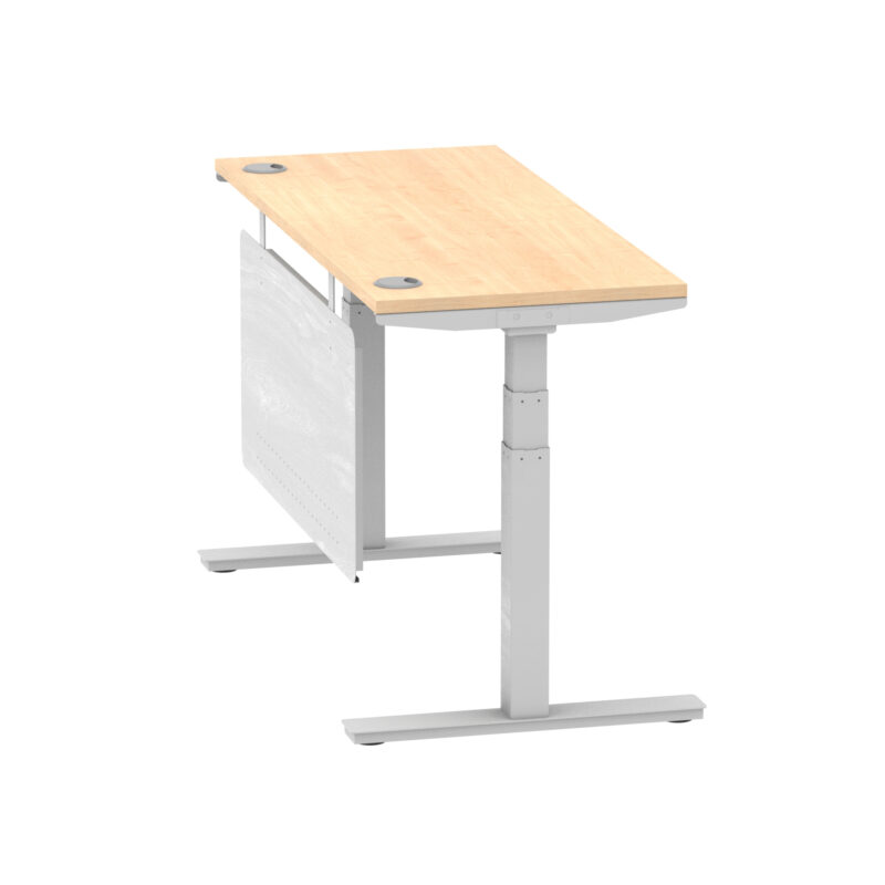 Breeze Height Adjustable Slimline Desk With Cable Ports With Steel Modesty Panel - Image 104