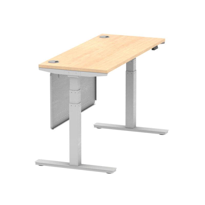 Breeze Height Adjustable Slimline Desk With Cable Ports With Steel Modesty Panel - Image 105