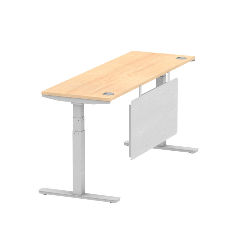 Breeze Height Adjustable Slimline Desk With Cable Ports With Steel Modesty Panel - Image 263