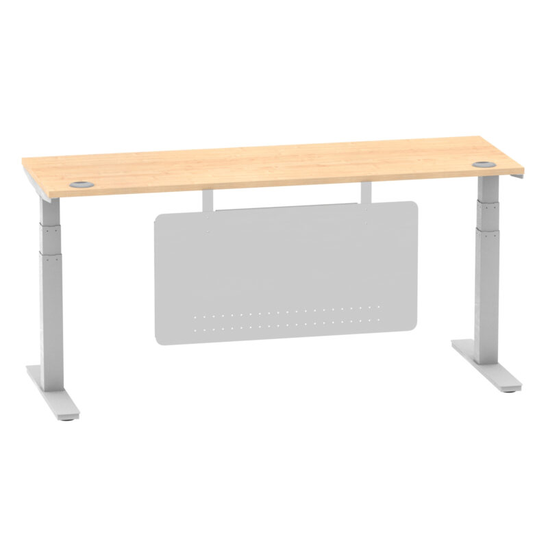 Breeze Height Adjustable Slimline Desk With Cable Ports With Steel Modesty Panel - Image 264