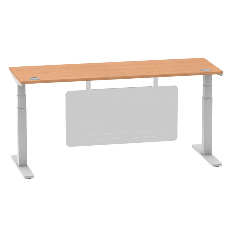 Breeze Height Adjustable Slimline Desk With Cable Ports With Steel Modesty Panel - Image 288