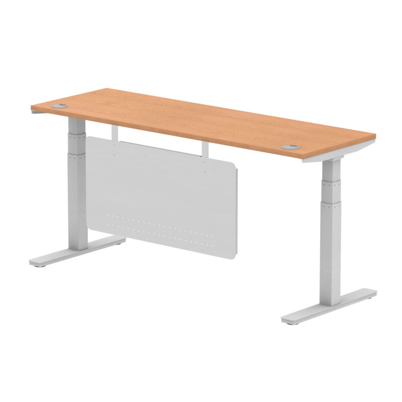 Breeze Height Adjustable Slimline Desk With Cable Ports With Steel Modesty Panel - Image 289