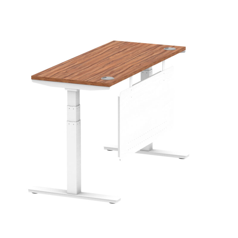 Breeze Height Adjustable Slimline Desk With Cable Ports With Steel Modesty Panel - Image 61
