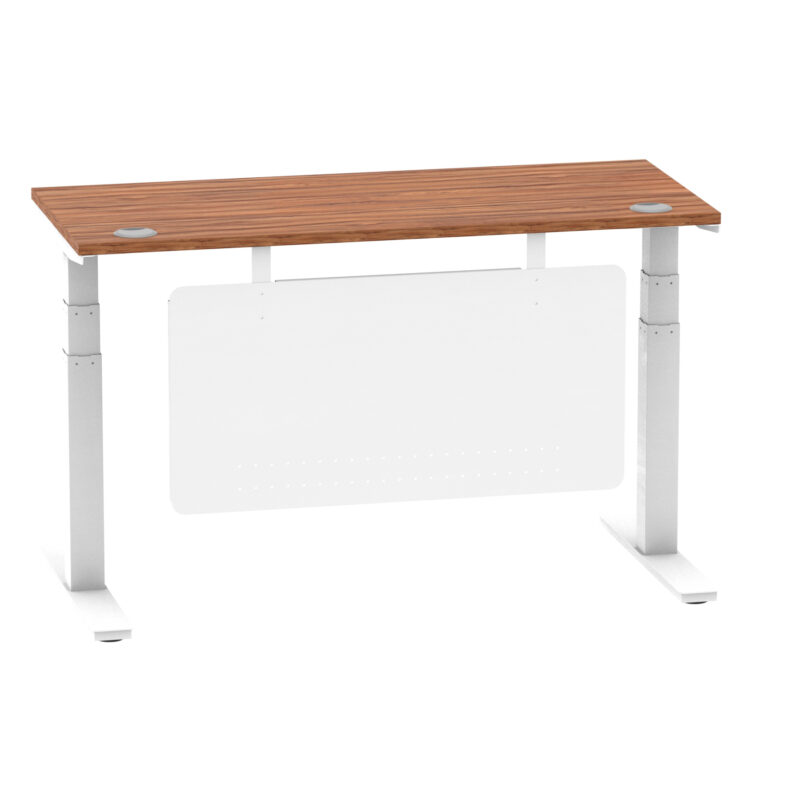 Breeze Height Adjustable Slimline Desk With Cable Ports With Steel Modesty Panel - Image 62