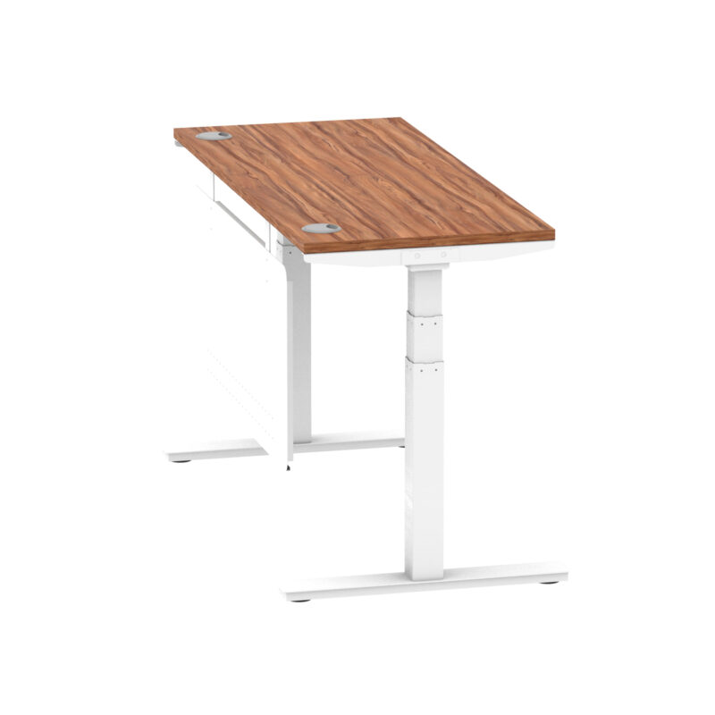 Breeze Height Adjustable Slimline Desk With Cable Ports With Steel Modesty Panel - Image 64