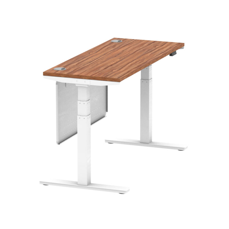 Breeze Height Adjustable Slimline Desk With Cable Ports With Steel Modesty Panel - Image 65