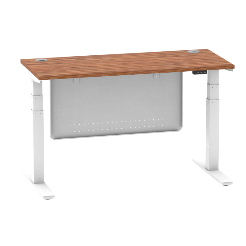 Breeze Height Adjustable Slimline Desk With Cable Ports With Steel Modesty Panel - Image 66