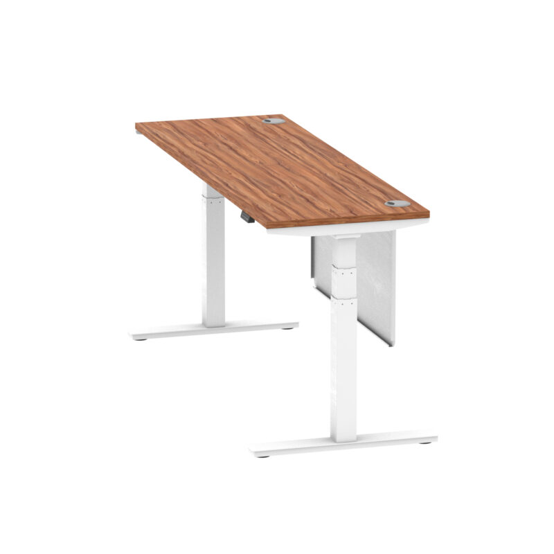 Breeze Height Adjustable Slimline Desk With Cable Ports With Steel Modesty Panel - Image 222