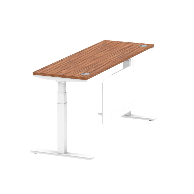 Breeze Height Adjustable Slimline Desk With Cable Ports With Steel Modesty Panel - Image 223