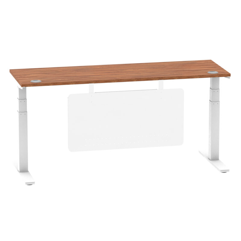 Breeze Height Adjustable Slimline Desk With Cable Ports With Steel Modesty Panel - Image 224