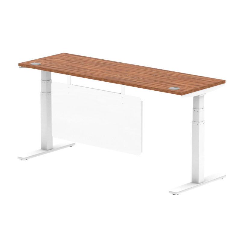 Breeze Height Adjustable Slimline Desk With Cable Ports With Steel Modesty Panel - Image 225