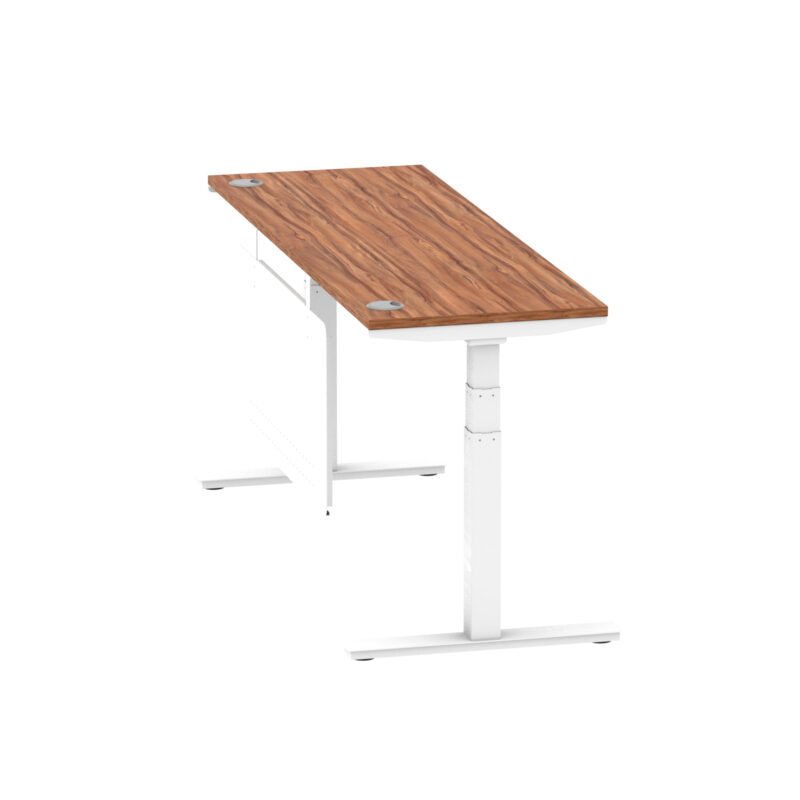 Breeze Height Adjustable Slimline Desk With Cable Ports With Steel Modesty Panel - Image 226