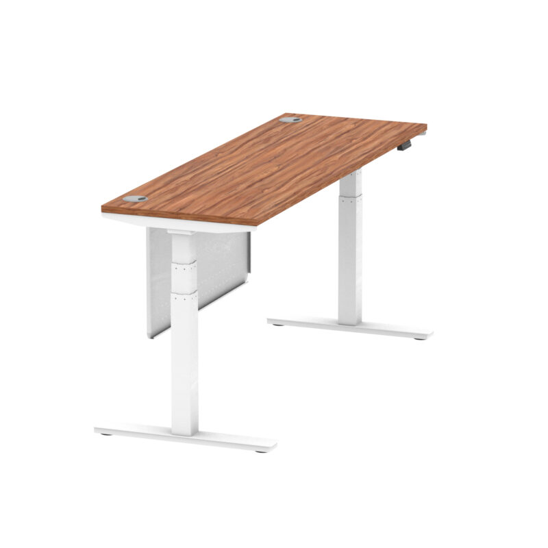 Breeze Height Adjustable Slimline Desk With Cable Ports With Steel Modesty Panel - Image 227