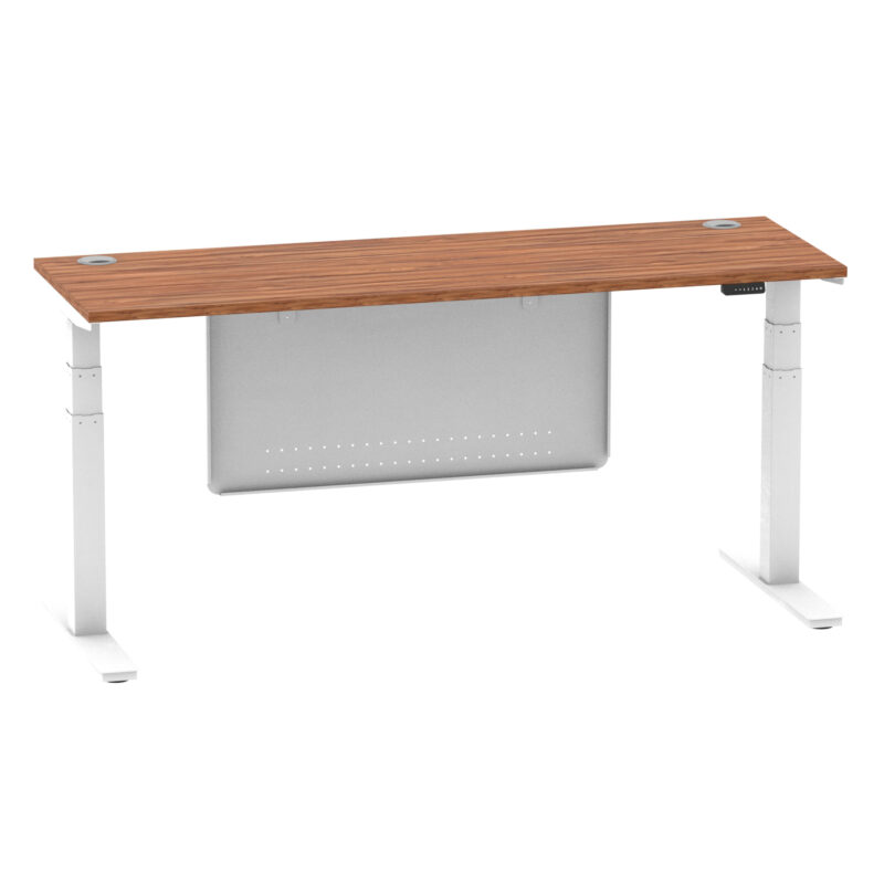 Breeze Height Adjustable Slimline Desk With Cable Ports With Steel Modesty Panel - Image 228