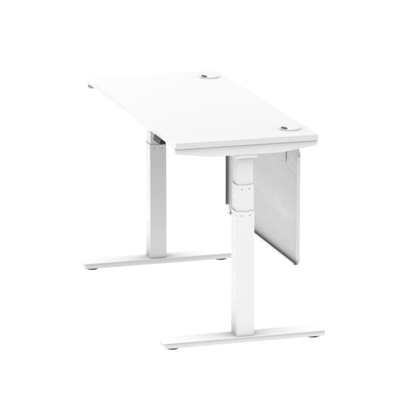 Breeze Height Adjustable Slimline Desk With Cable Ports With Steel Modesty Panel - Image 84